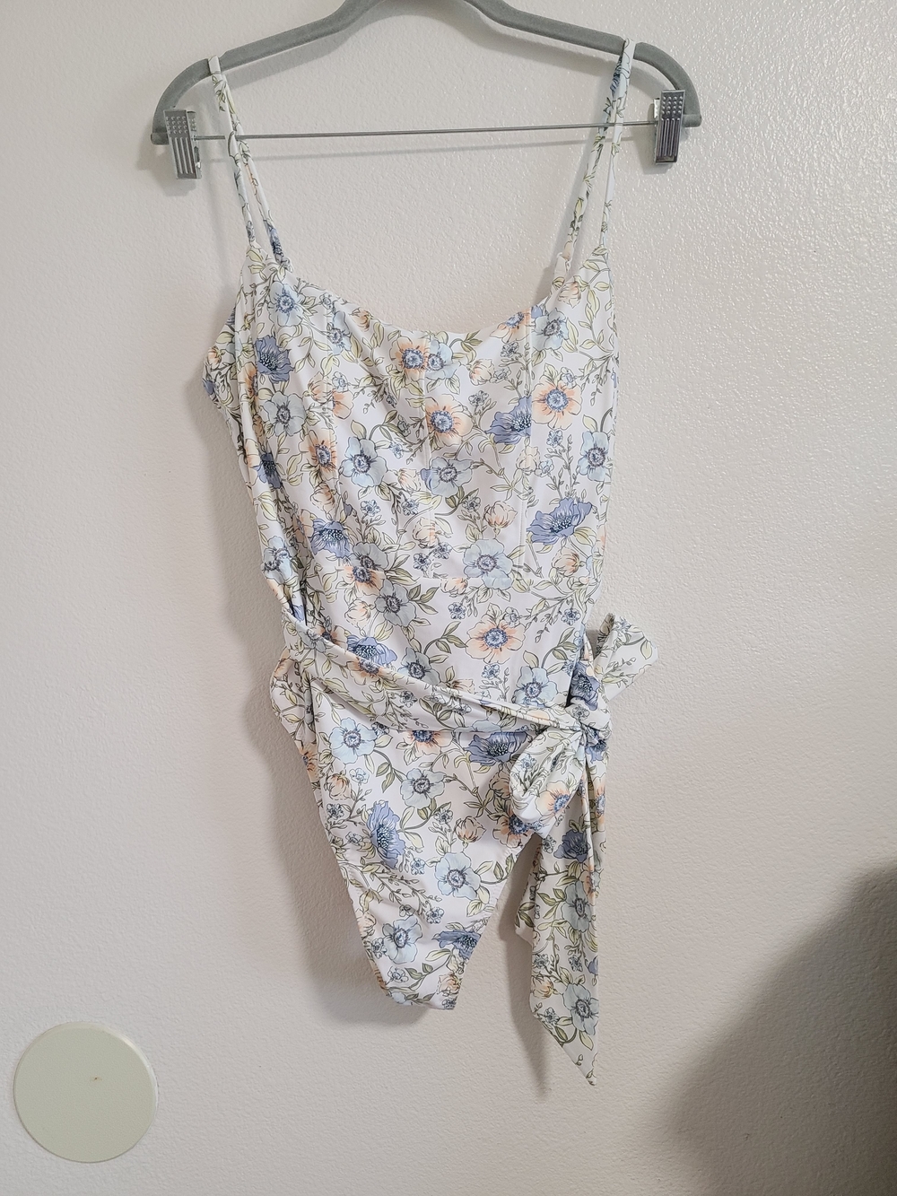 NWT J. Crew Cream Floral Tie-Waist One-Piece Swimsuit